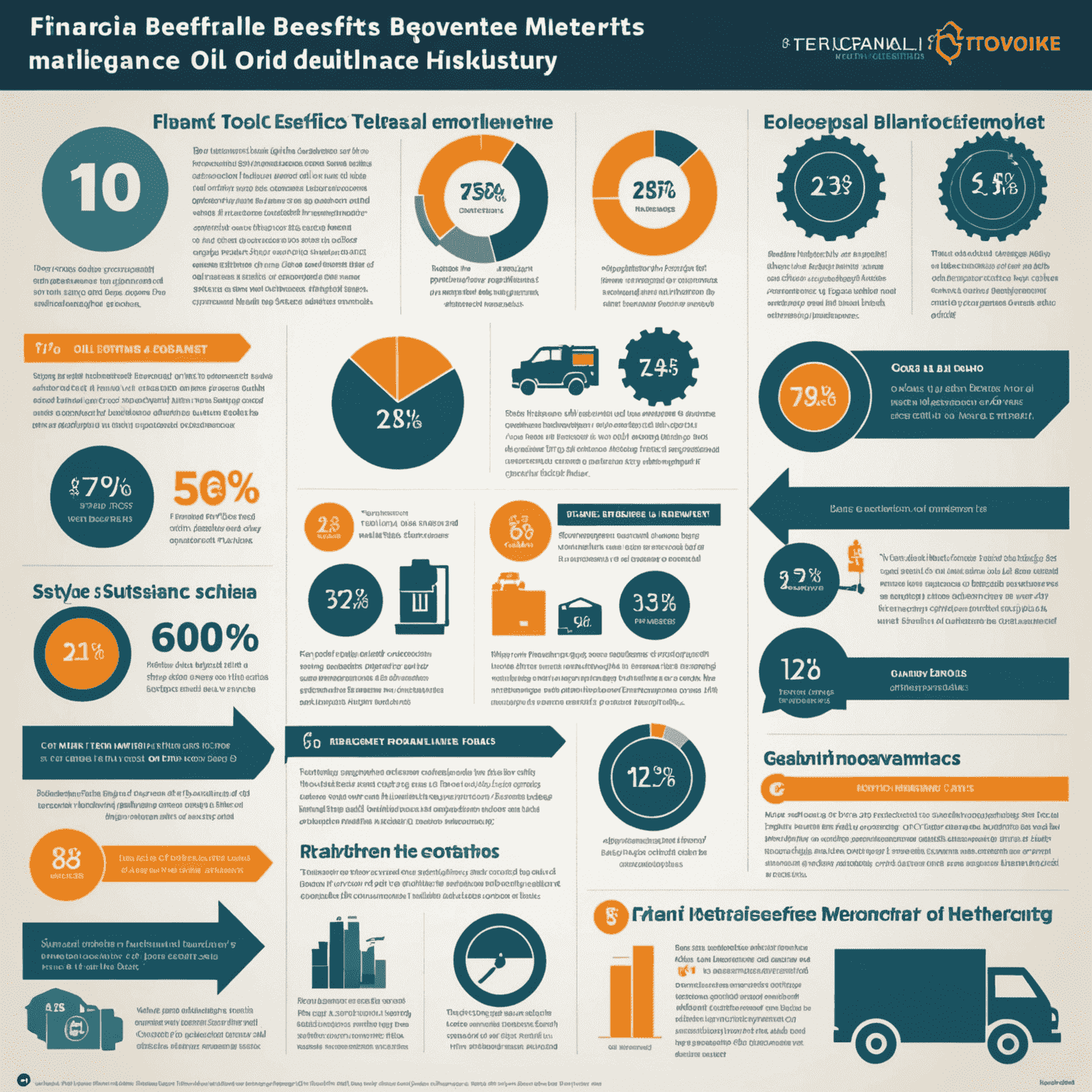 Infographic showing the financial benefits of preventive maintenance in the oil industry, including reduced downtime costs and increased equipment longevity